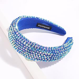 SP SOPHIA COLLECTION Women's Sparkling Crystal Padded Rhinestone Wide Bejewelled Hair Headband 