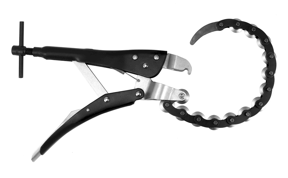 QWORK Tailpipe Cutter, Exhaust Tube Chain Cutter, Black Carbon Steel