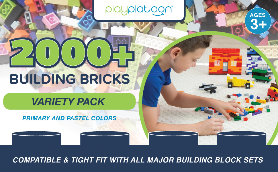 Play Platoon 6 Pound Bulk Major Brand Compatible Building Bricks Set 10 Classic