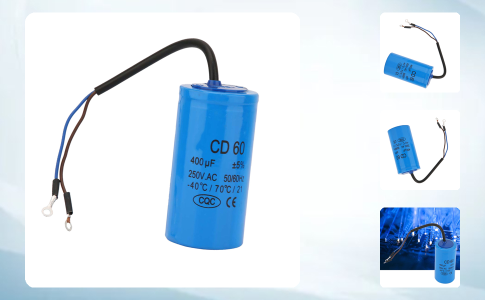 CD60 Run Capacitor 250V AC Motor Run Capacitor Air Conditioner Capacitor Heat Resisting With Wire Lead Round Motors,for Air Conditioners,for Motors