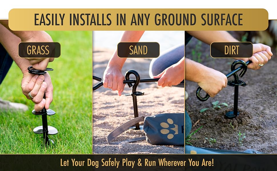 Heavy Duty Dog Tie Out Stake Premium 2in1 Dog Anchor for Large Dog, Dog Stake