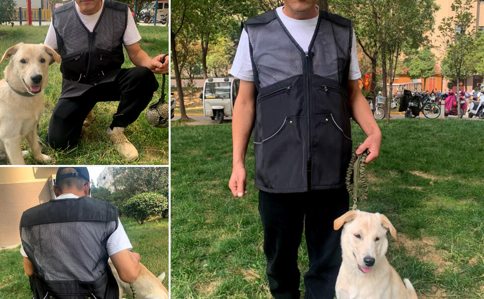 Leefasy Dog Training Vest for Handlers Durable with Pockets Coat Dog Handler