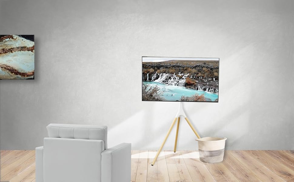 VIVO White Artistic Easel 45 to 65 inch LED LCD Screen, Studio TV