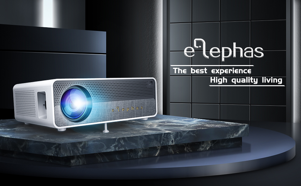 ELEPHAS Projector Q9 Native 1080P HD Video Projector Support 2K, 6800