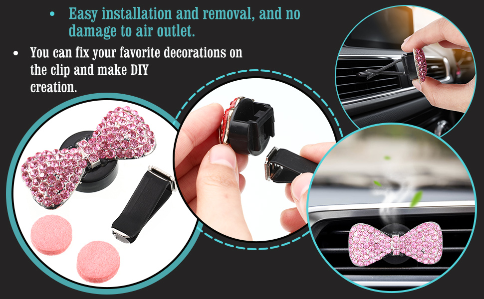 40 Pieces Square Head Car Air Vent Clips 12.66 mm Auto Air Conditioner Outlet Clips