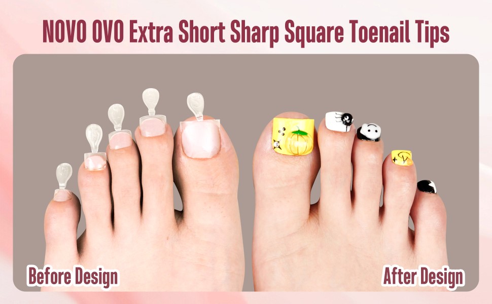 NOVO OVO Extra short sharp square toenail tips
