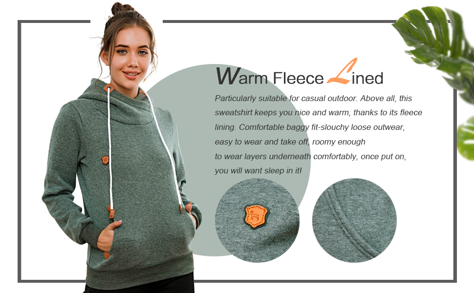 thick cowl neck hoodie