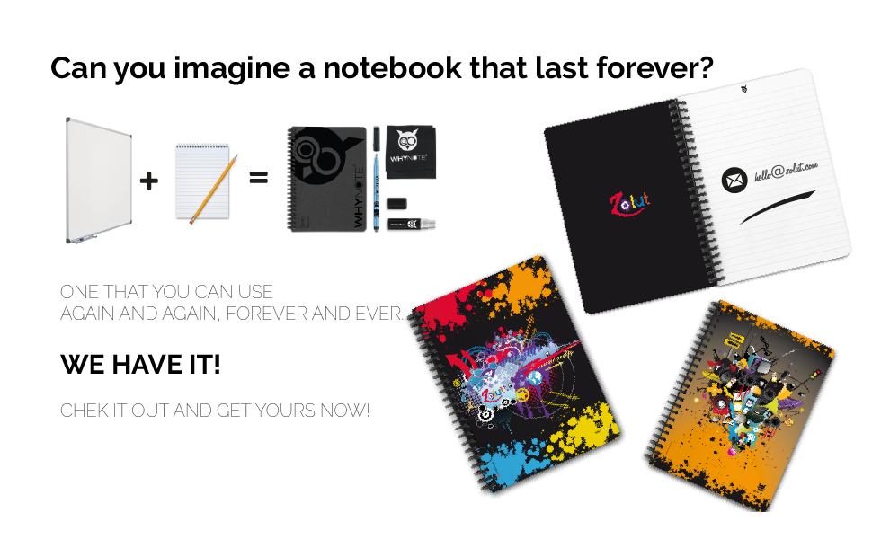 Zolut A5 Lined Reusable and EcoFriendly Dry Erase Notebook