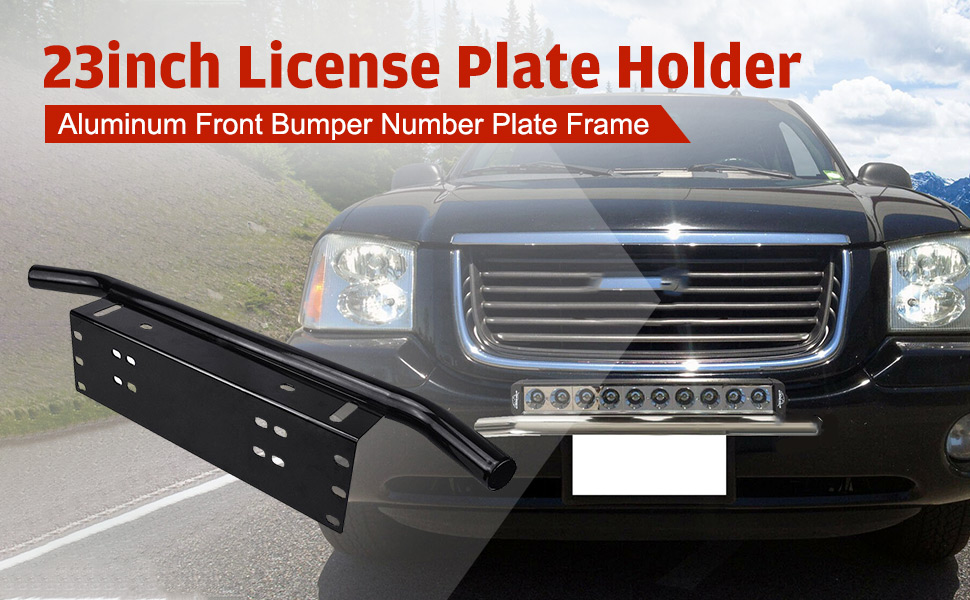 LITEWAY License Plate Holder Bar 23inch Bull Bar Style Light Bar