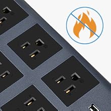 no fireproof power strip surge protection