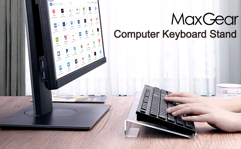 MaxGear Computer Keyboard Stand Keyboard Riser Acrylic