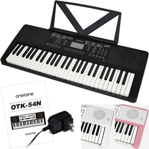 新品・未開封　 電子ピアノ キーボード onetone OTK-54N ホワイト Amazon | ONETONE ワントーン 電子キーボード 54鍵盤 LCD