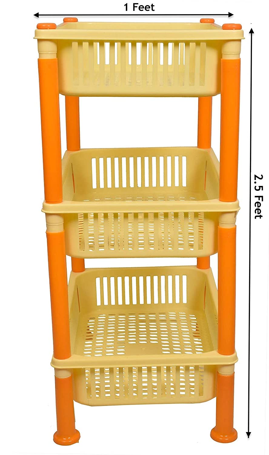 Yellow Vegetable Basket - 3 Tier Kitchen Storage -8