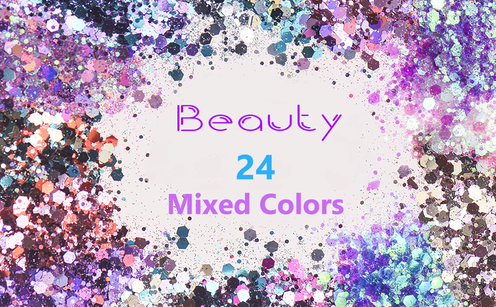 these face glitters have 24 mixed colors