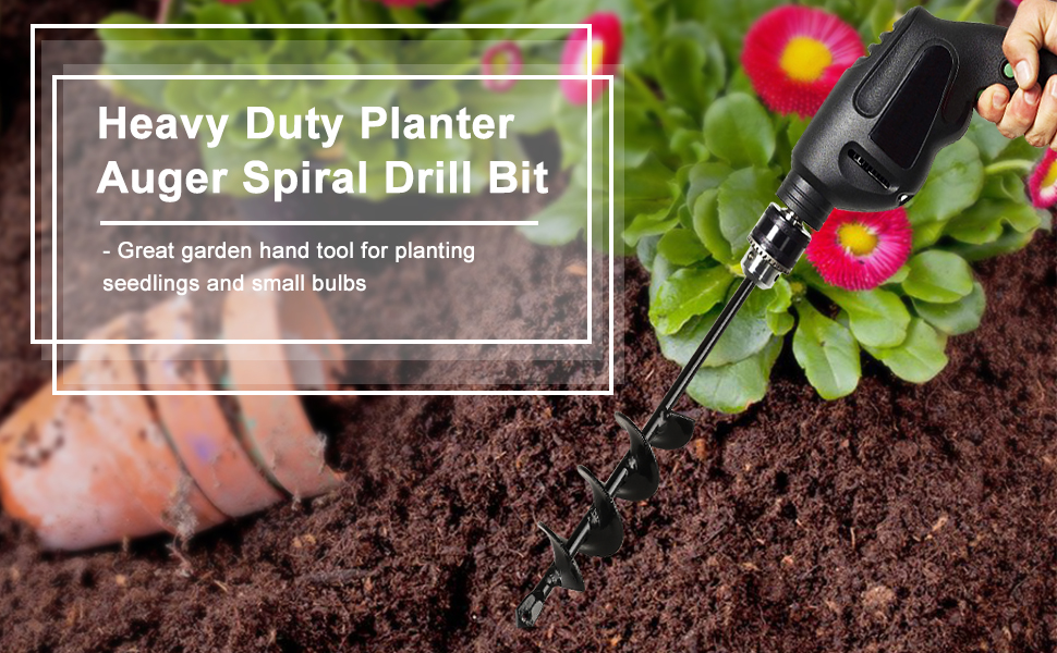 Auger Drill Bit Set for Planting Garden Spiral Hole Drill