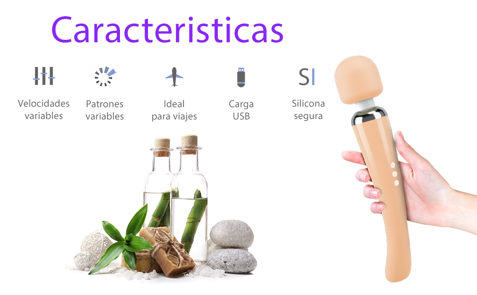 Masajeador Eléctrica Recargable Massager - Grande - Con 20 ...