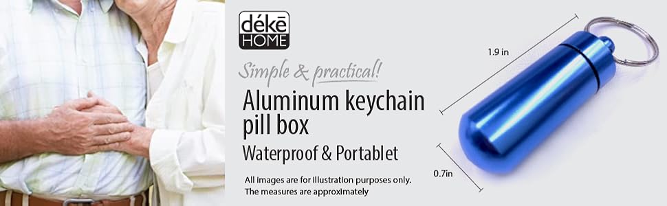 Aluminum Keychain Medication Pill Box Waterproof Portable Mini Travel Boxes Medicine Vitamin Holder 