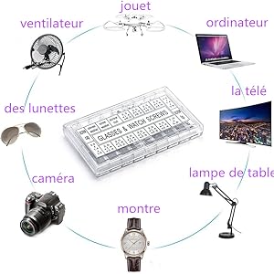GDRHVFD 1000Pcs Micro Lunettes En Forme De Lunettes De Soleil Mini Assortiment Vis Montre écrou Kit De Réparation Pour Vis En Acier Inoxydable 15 1