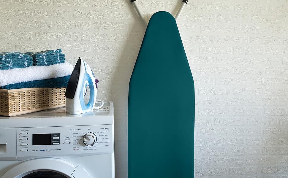 Encasa Homes Metallised Ironing Board Cover 'Silver Super Luxury' with