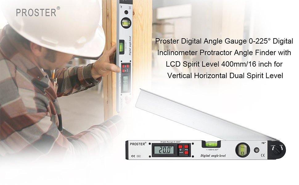 Digital Angle Finder 0225° Digital Protractor with Battery And Pouch