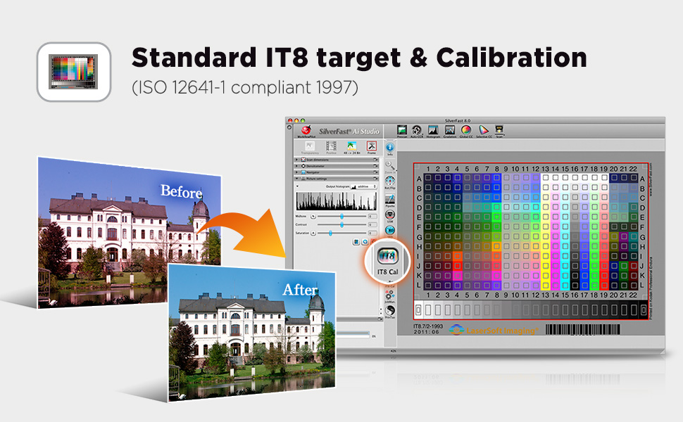 Plustek OpticFilm 8200i AI 35mm Film & Slides Scanner. IT 8