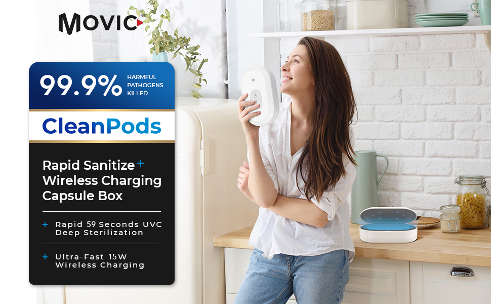 Rapid sanitize + wireless charging capsule box