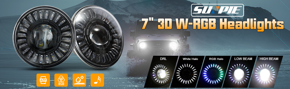 jeep wrangler w rgb halo headlights