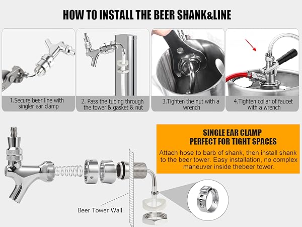 how to install the beer shank & line (kegerator replacement parts) kegerator accesories