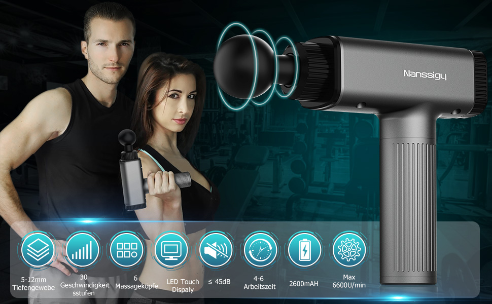 Deep tissue massage gun, 30 speeds