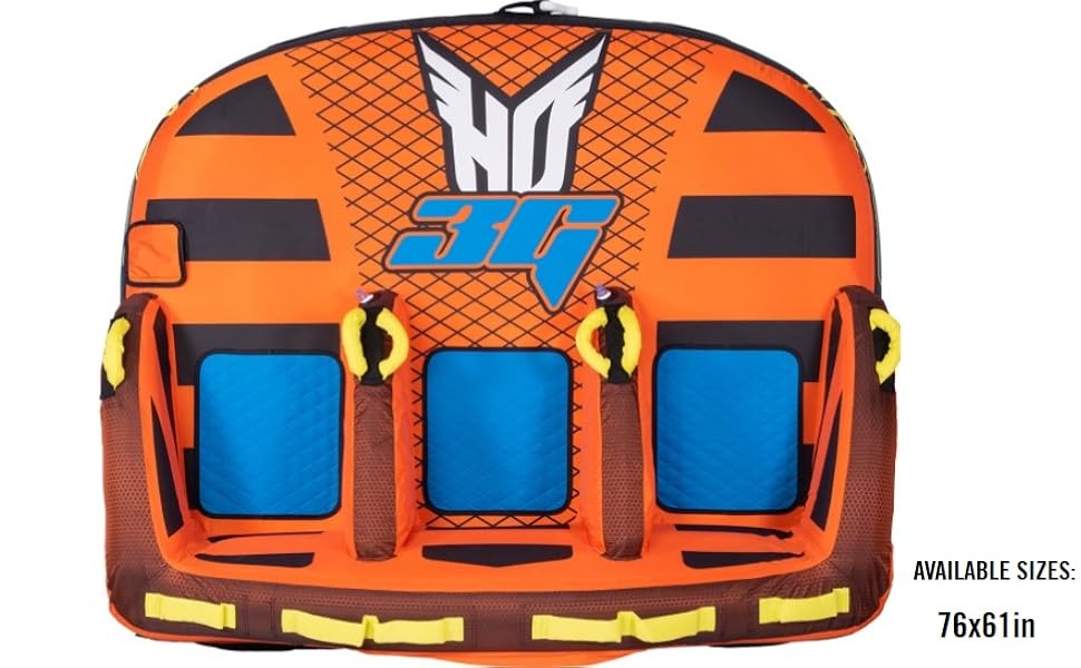 New HO Sports Striker 3 Towable with Rope and 12V Pump Swimming Floats