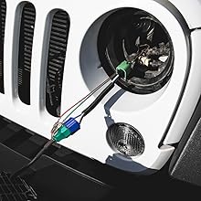 7" Round Headlights & 4" Fog Lights Kit for Jeep Wrangler installation process.