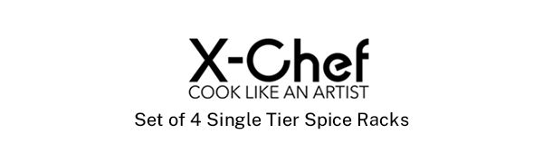 X-Chef Gewürzregal-Wandhalterung, 4 hängende Gewürzregale