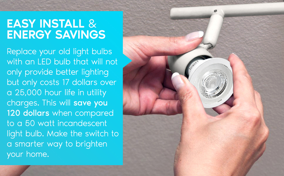 LUXRITE MR16 LED Bulb 50W Equivalent, 12V, 2700K Warm White Dimmable