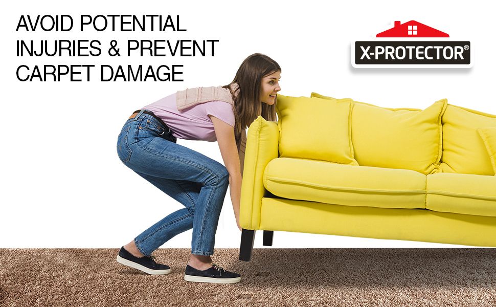 Furniture Sliders for Carpet XPROTECTOR Best 8Pack 3 1/2 inch Heavy