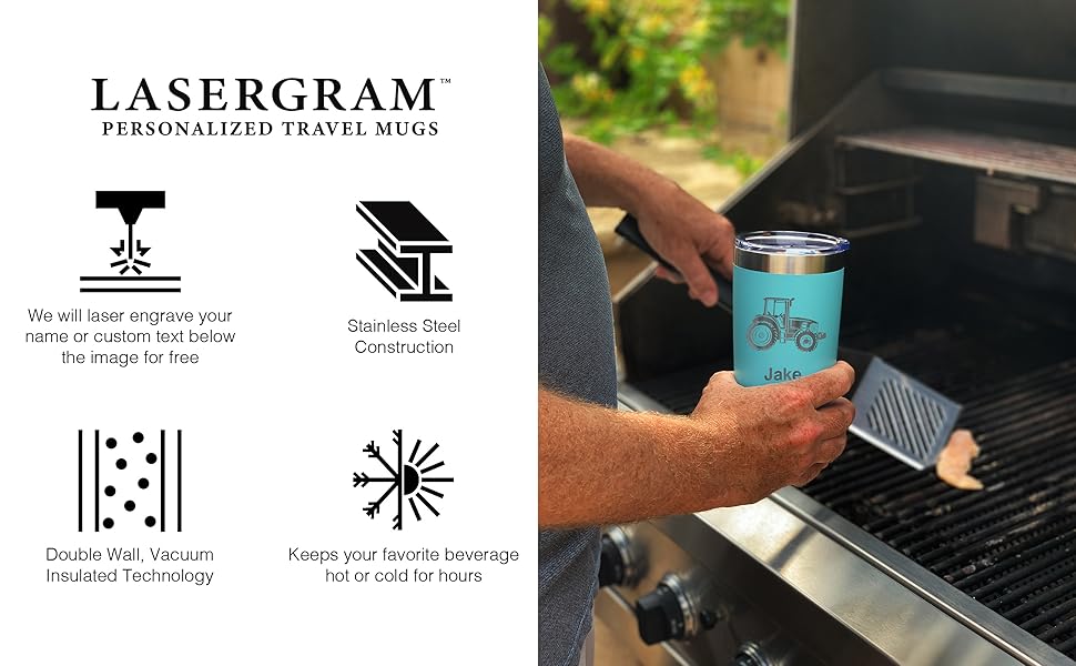 lasergram 20oz stainless steel double wall tumbler mug