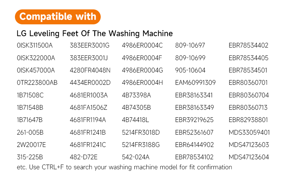 4 Pack Washing Machine Leveling Legs