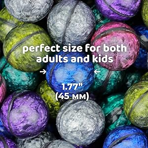 size is 1.77 inches or 45 mm, image says perfect size for both adults and kids