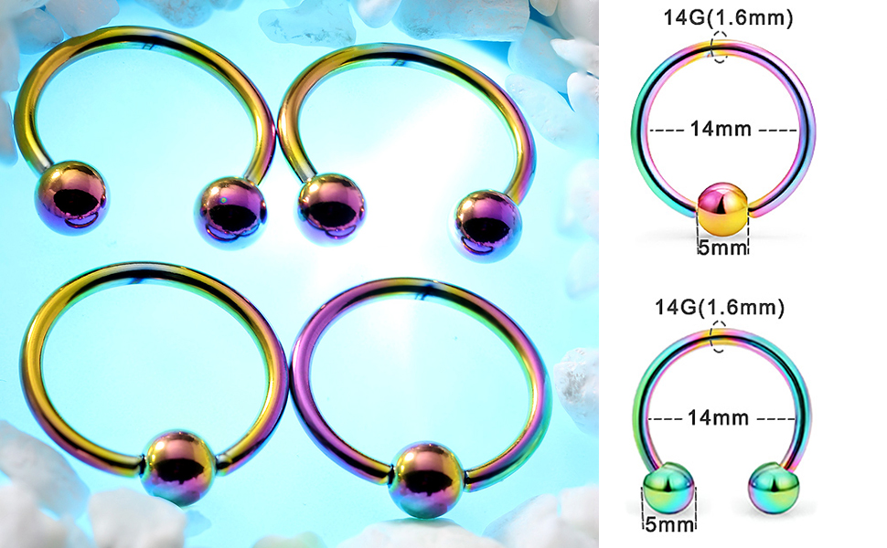 Yaalozei 14G Nipple Rings Piercing Jewelry for Women 316L