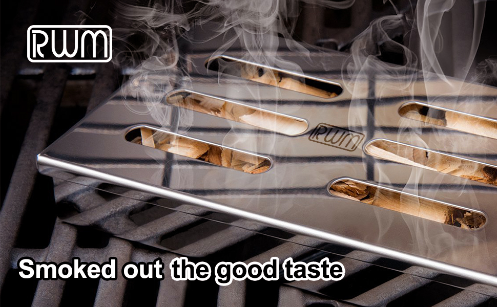 Rwm Smoker Box for Grill BBQ Wood Chips Large Capacity Thick Stainless