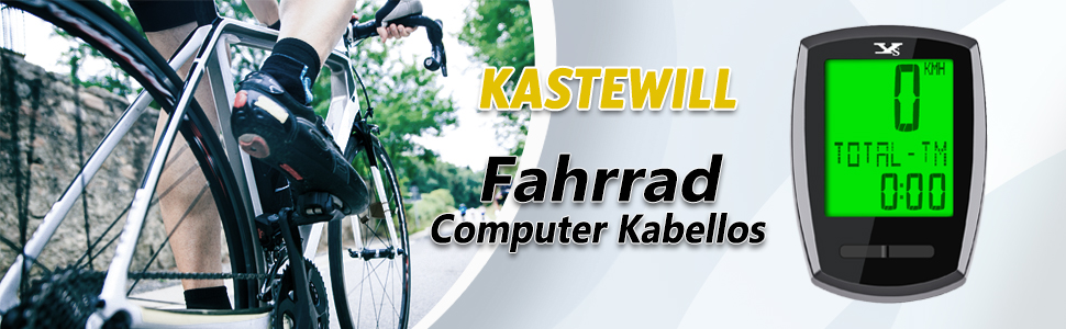 KASTEWILL Wasserdicht Fahrradcomputer Kabellos, Deutsch Fahrradtacho ...