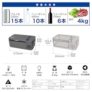 Qrey 車載 冷蔵冷凍庫 クーラーボックス ポータブル 保冷庫 (12L) Amazon.co.jp: Qrey 車載 冷蔵冷凍庫 クーラーボックス ドライブ