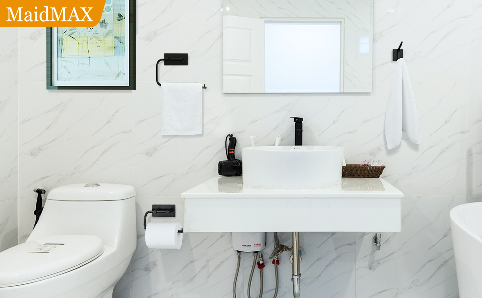 MaidMAX Juego de Portarrollos para Papel Higiénico, Toallero ...