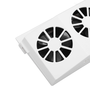 Luqeeg 3 Fans Solar Powered Car Cooler, Large Wide Angle, Portable Car Exhaust Ventilation Fan, Deodorant and Energy Saving, with Solar Location Outside The Window, White 33 3114220061411-2