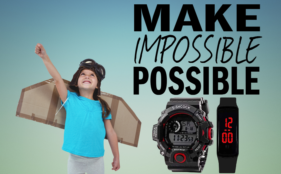 SELLORIA Black Dial Digital Watch and Silicone Bracelet