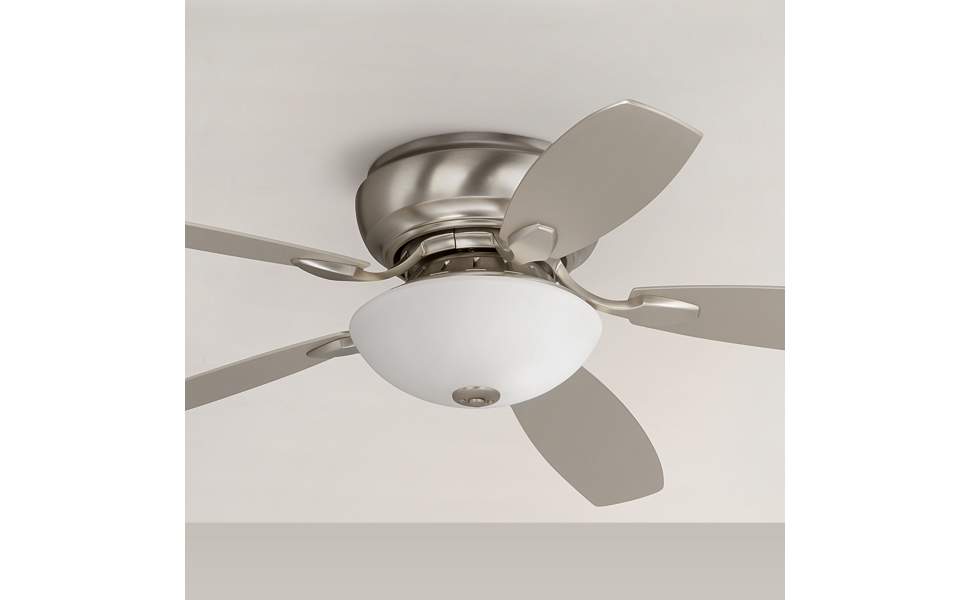 52" Casa Habitat Hugger Ceiling Fan with Light LED Brushed Nickel