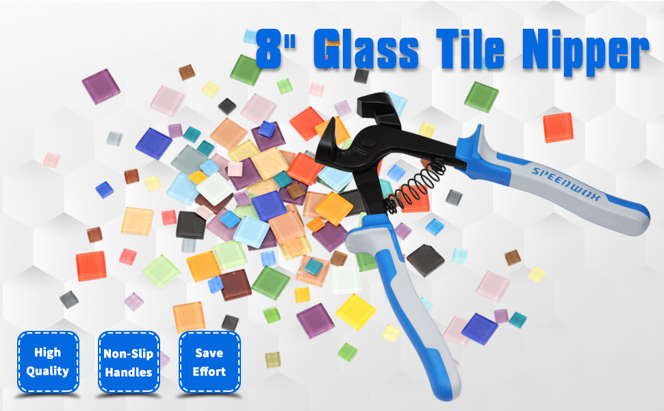SPEEDWOX Glass Tile Nipper 8 Inches Glass Cutters for Quickly Cutting