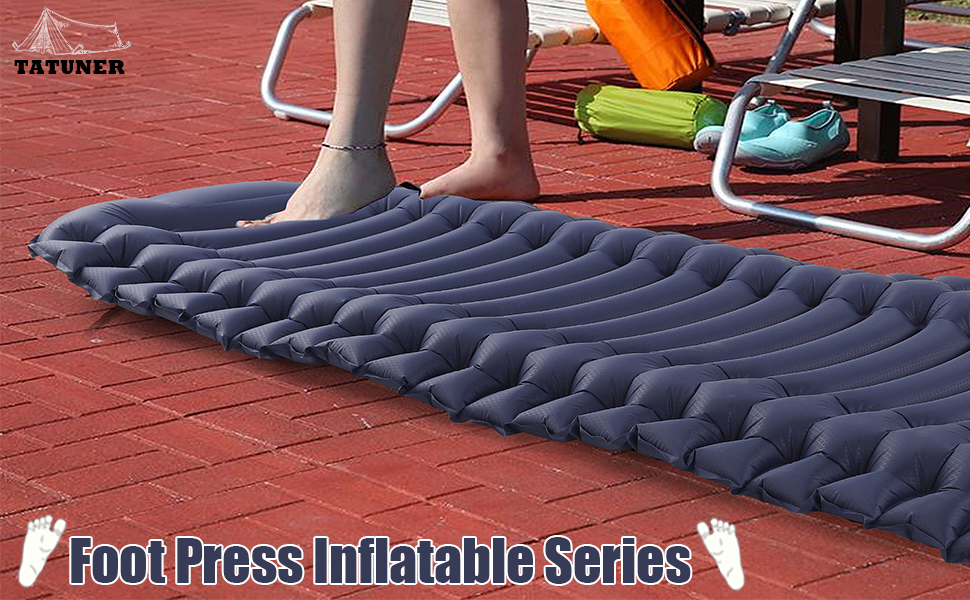 Ultralight Inflatable Camping Sleeping Pad Mat with Builtin Foot