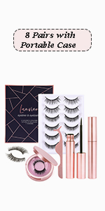 8 pairs with 2 tubes magnetic eyeliner