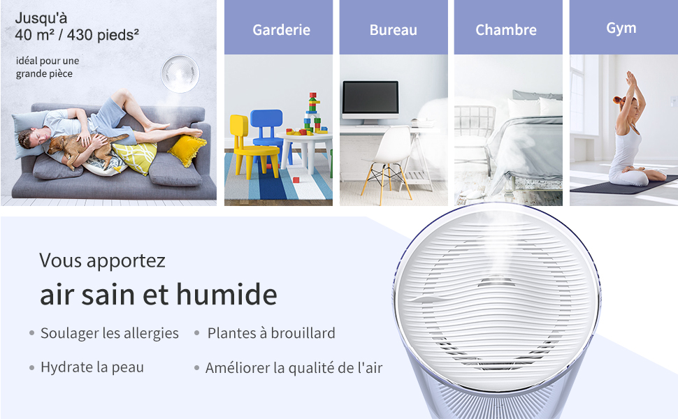 Gocheer Humidificateur d’Air 6L, Humidificateur Bébé Ultrasonique