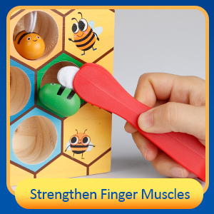 Coogam Toddler Fine Motor Skill Toy, Clamp Bee to Hive Matching Game, Montessori Wooden Color Sorting Puzzle, Early Learning Preschool Educational Gift Toy for 3 4 5 Years Old Kids 11 elementary school kindergarten solve challenge